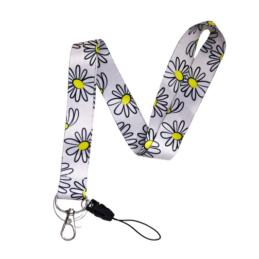 Tejesa  Daisy Neck Lanyard for ID Card Holder /Cute Flower Polyester Teacher Lanyard