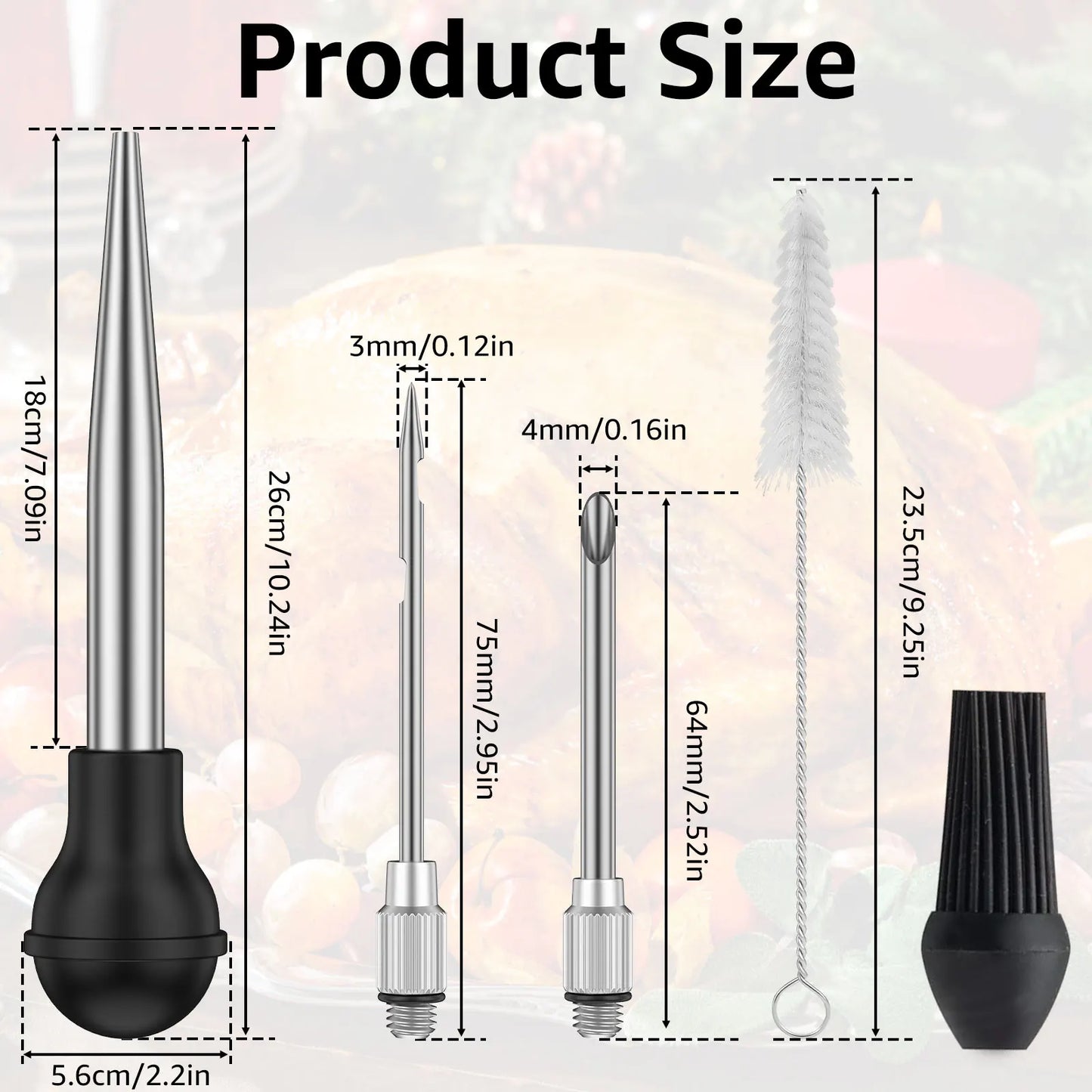 Seasoning Sauce Injection Pump BBQ Meat Syringe Turkey Chicken Squirt for Home Kitchen Cooking Marinade Tool Injection Dropper