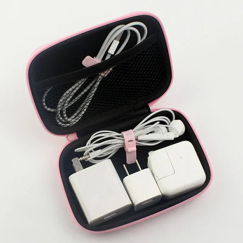 Hemasa Hello Kitty Charger Cable Storage Bags /Earphone Phone Data Line USB Storage Box Protector Case Coin Purses