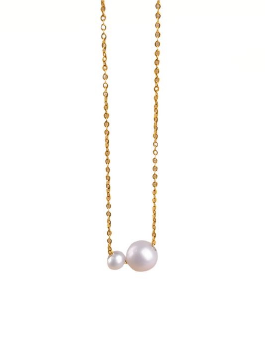 Hemasa 4-8mm round  freshwater Pearl 925sliver golden plated necklace for Women Girl's choker jewelry