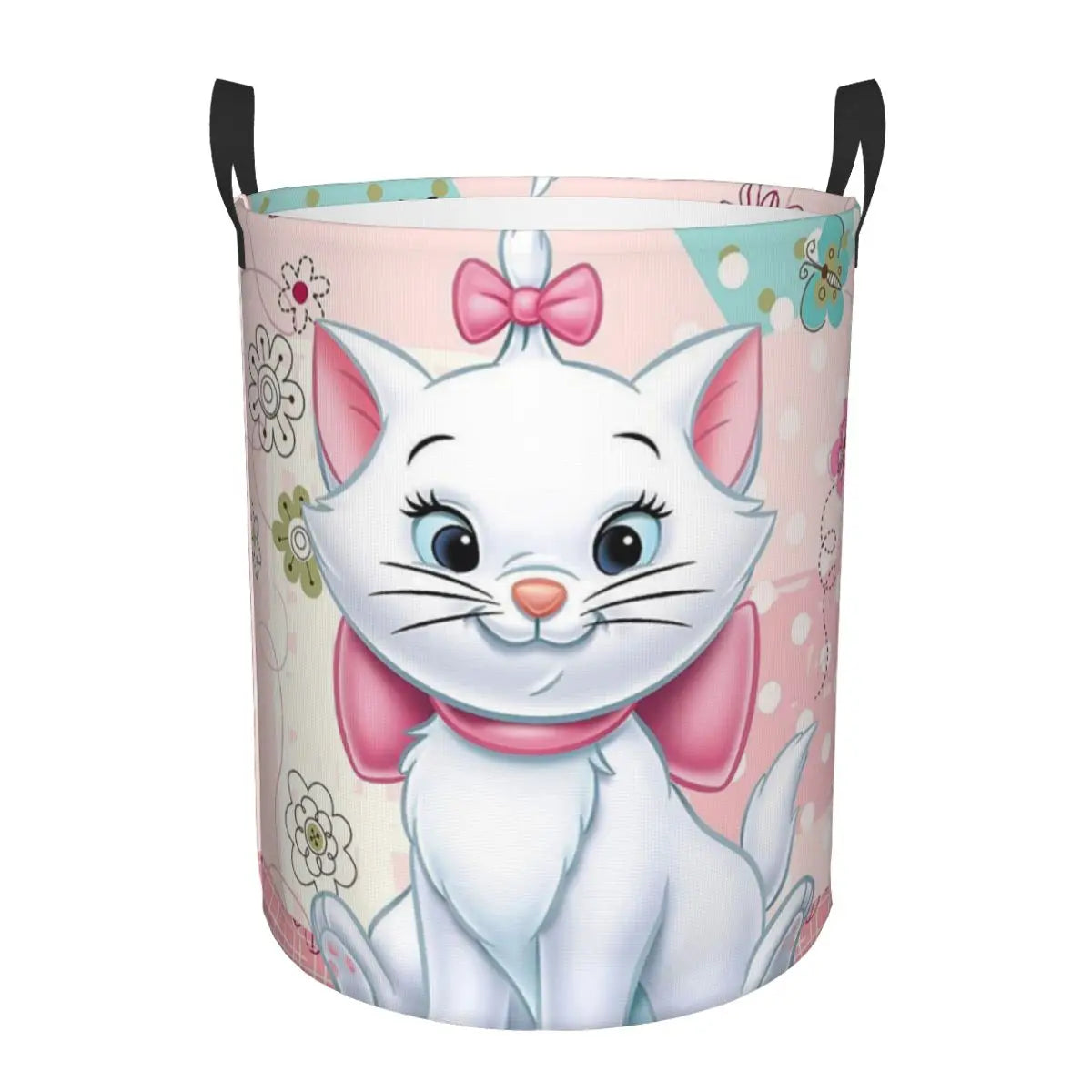 Hemasa Cats   On Pink Laundry Foldable Basket  for Toys / Clothes Hamper Storage Bin for Kids Nursery