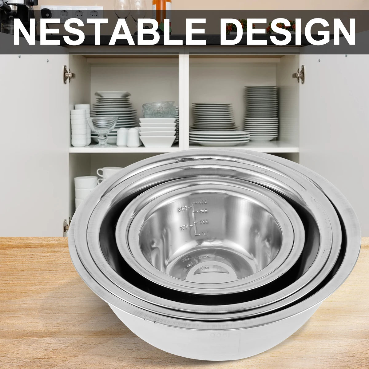 Tejesa 5pcs Fruit Salad Bowl Stainless Steel Ramen Bowl with Lid Mixing Bowls with Grater for Kitchen Outdoor BBQ Food Plate Fresh Bowl