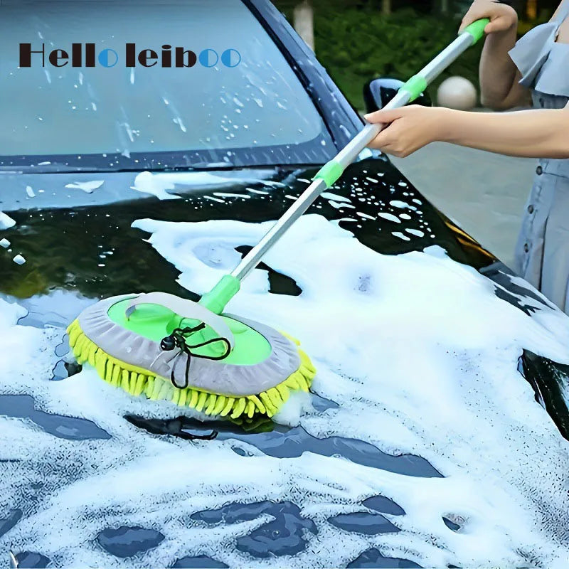 Hemasa Car Cleaning Brush / Car Wash Brush Adjustable Telescoping Long Handle Clean Mop