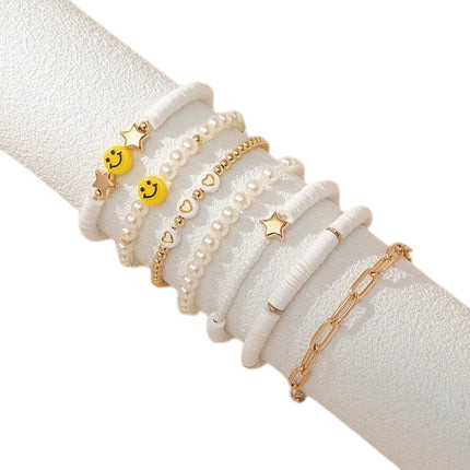 Hemasa  Korean Style Colorful Polymer Clay Beads Bracelet / Hand Accessories Girls Party Jewelry Gifts
