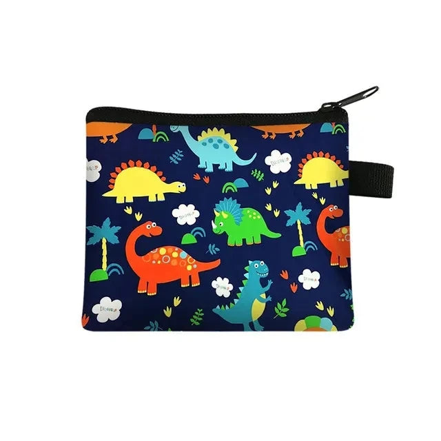 Tejesa   Dinosaur print  coin purse wallet /children coin purse /key case card holder coin square storage bags