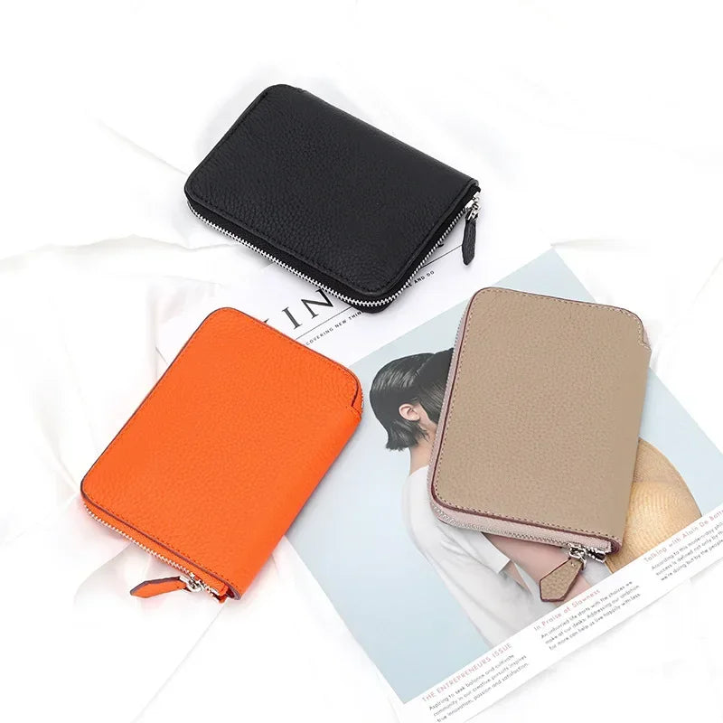 Tejesa  Genuine Leather Card Wallets Women Credit Card Holders Women Coin&ID Holder Female Organizer Business Card Holder