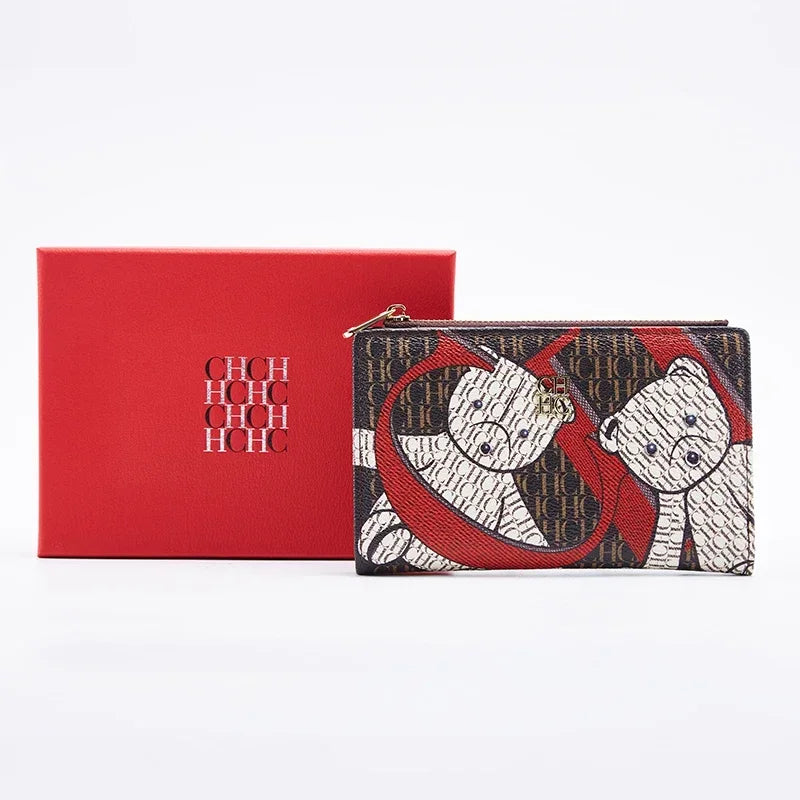 CH New Fashion Simple Card Holder Bag Luxury Brand Printed Women's Long Wallet Vintage Classic PVC Material 2025