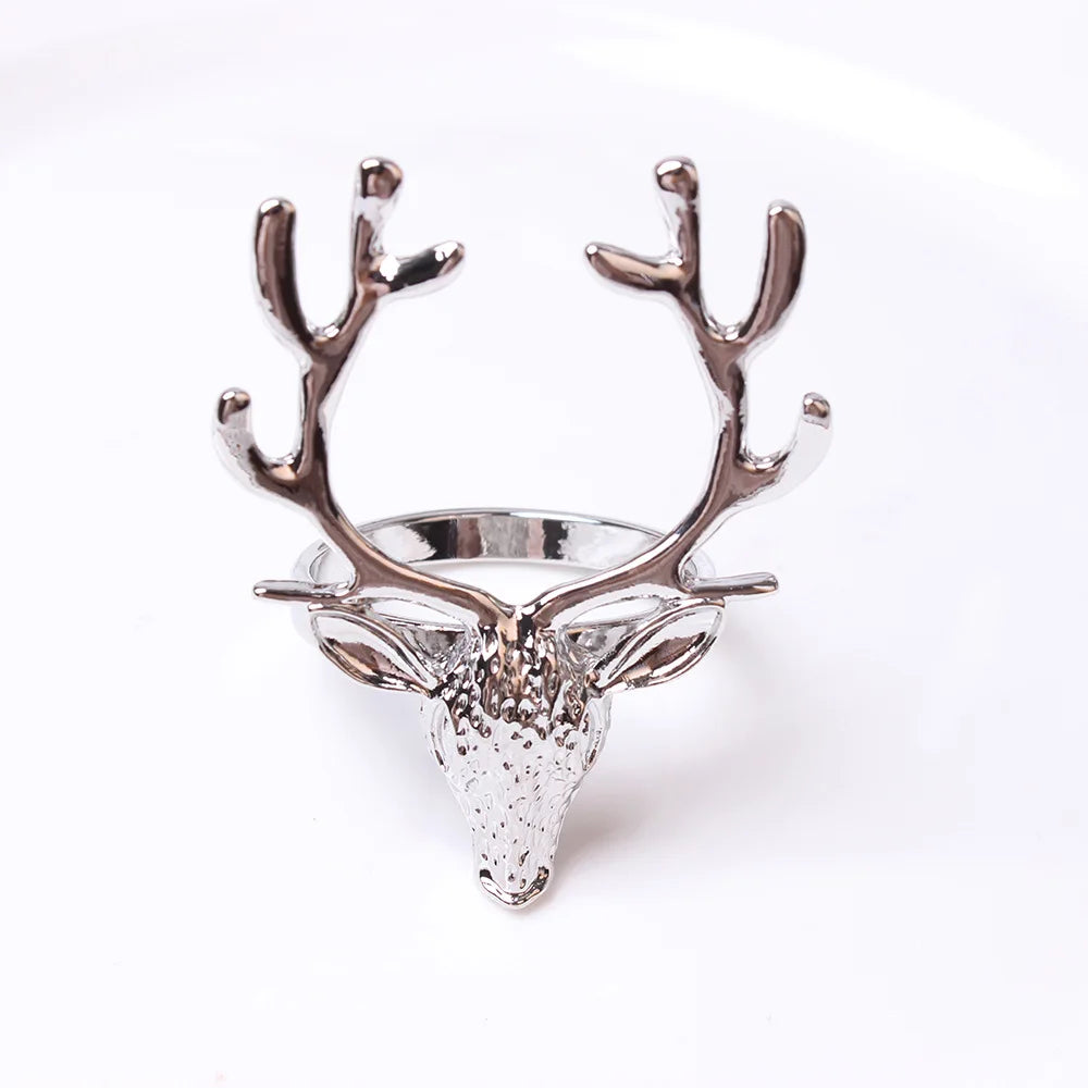 Hemasa 4Pcs Deer Napkin Rings