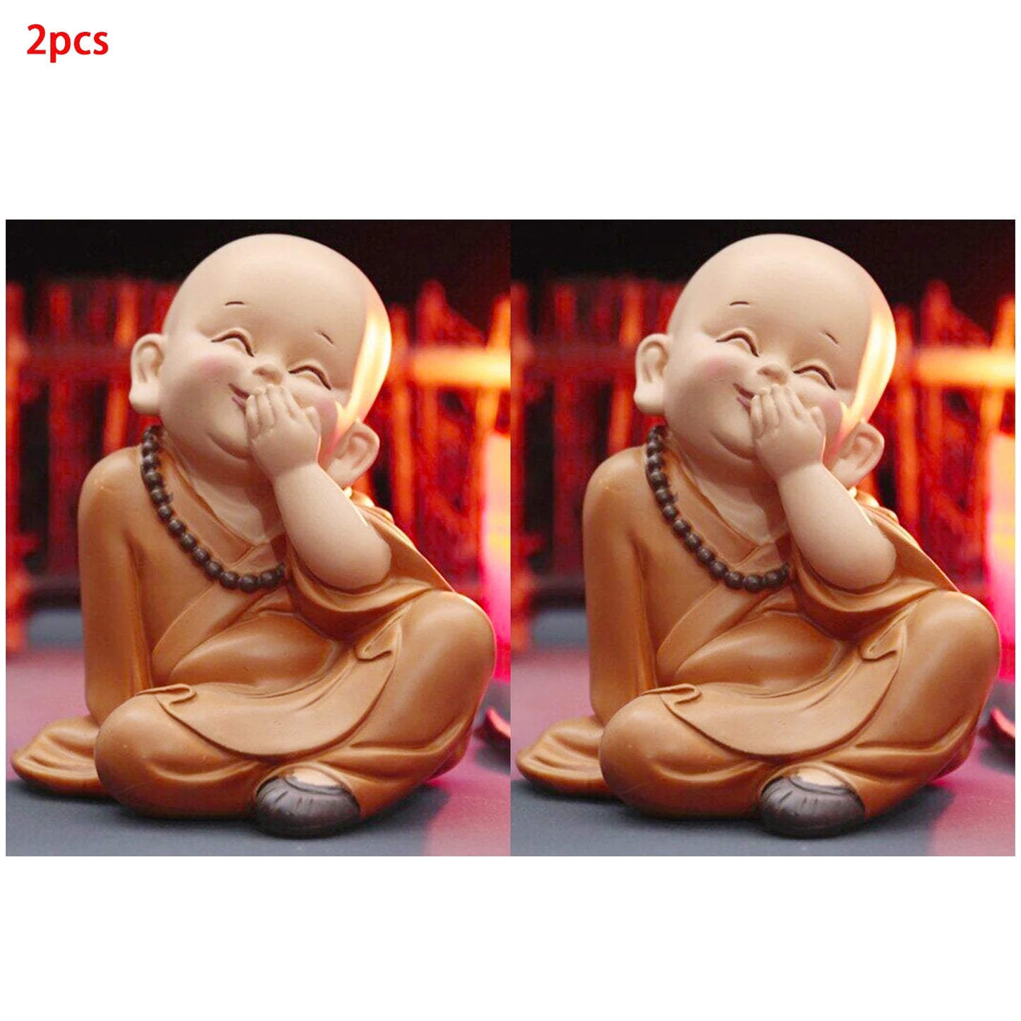 Little Monk Figurine Mini Monk Statue Cute Buddha Creative Monk Ornament Resin Miniature Craft for Home Desktop Decoration