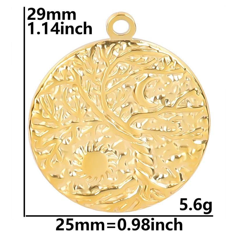 Tree of Life Gold Color Necklace for Women High Qulity Titanium Steel Pendant Collars Long Steel Chains Female Gifts Jewelry