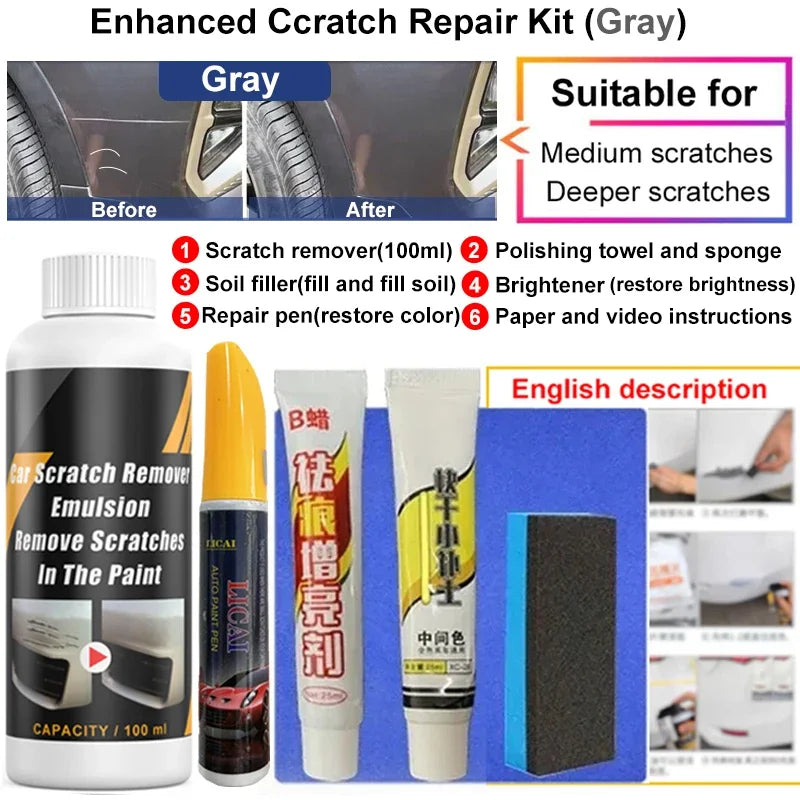 Hemasa Car Scratch Remover Paint Care Tools Auto Swirl Remover Scratches Repair Polishing Auto Body Grinding Compound Anti Scratch Wax