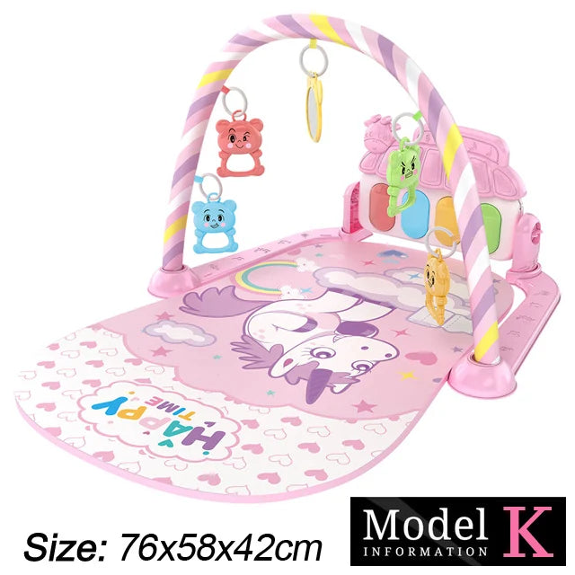 Tejesa Baby Fitness Stand Music Play Gym Activity Toys/ Newborn Piano Crawling Blanket Pedal Game Pad Early Education 0-36 Months Gifts