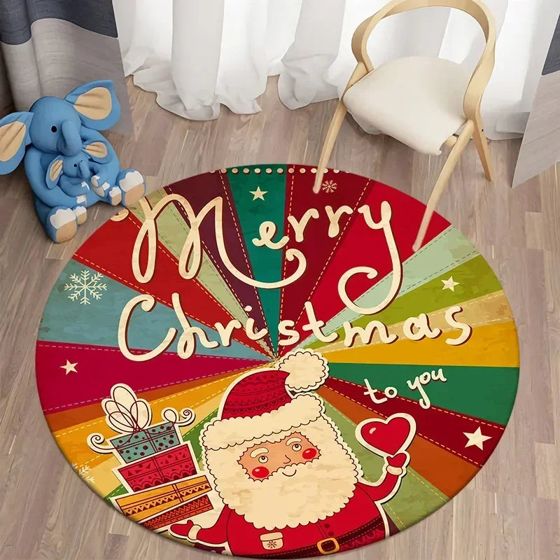 Santa round carpet home living room bed  floor mat kitchen bath   cute children's  decoration