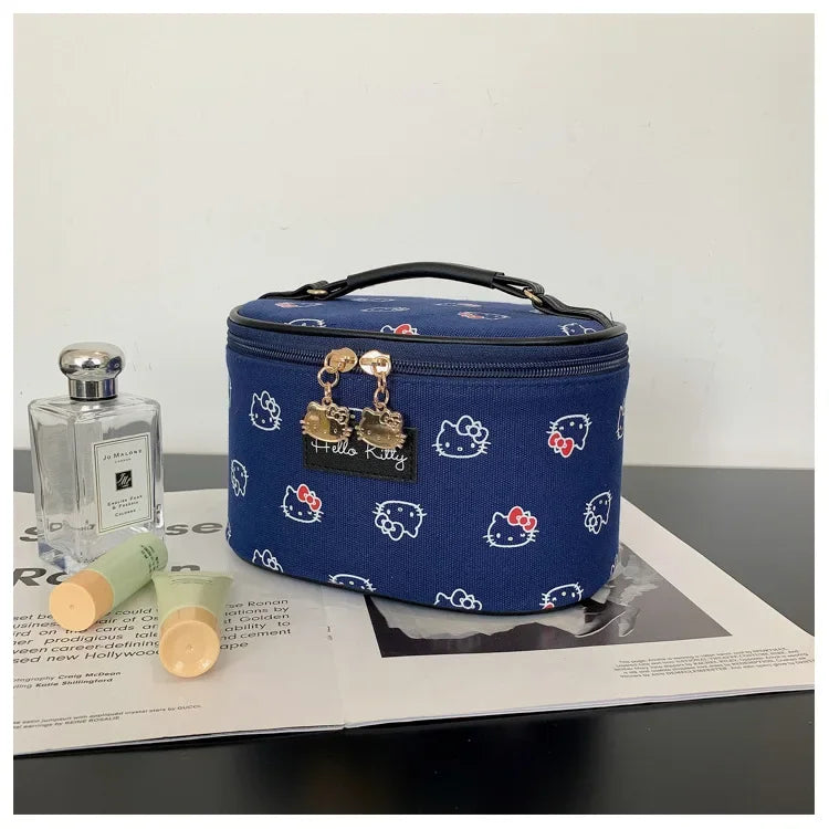 Hemasa 2PCs  Cosmetic Bag Makeup Case Wash Bags Women Bags Make Up Pouch Hello Kitty bag
