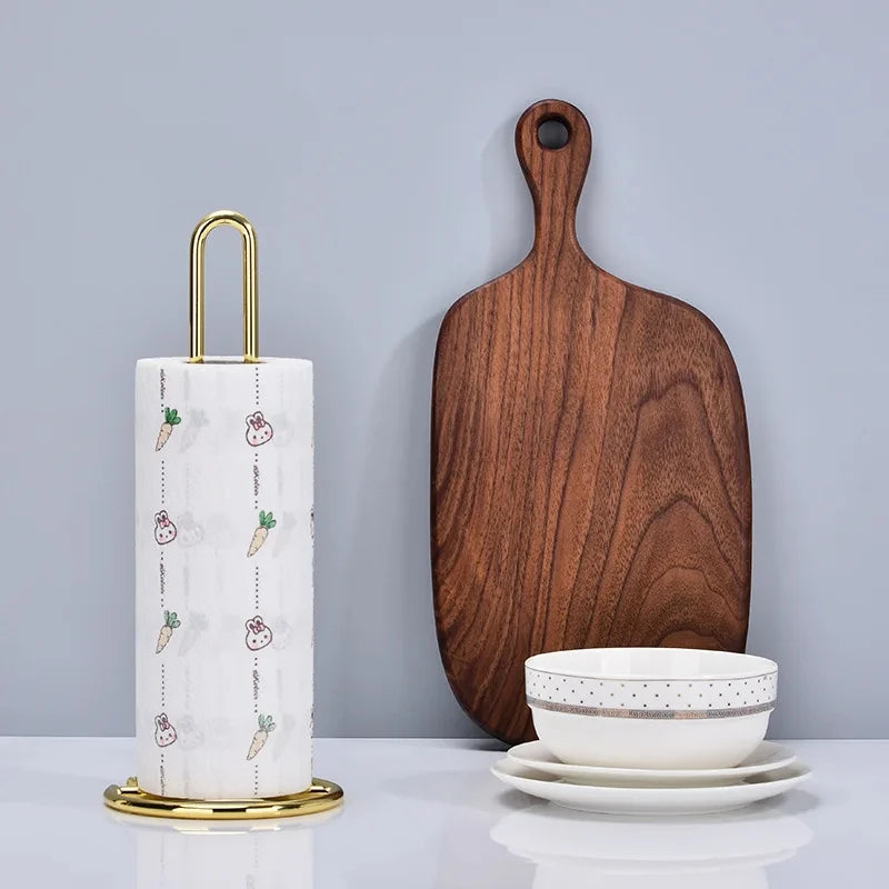 Hemasa Stainless Steel Kitchen Roll Paper Towel Holder Bathroom Tissue Stand Dining Table Vertical Napkins Rack Kitchen Storage Shelf