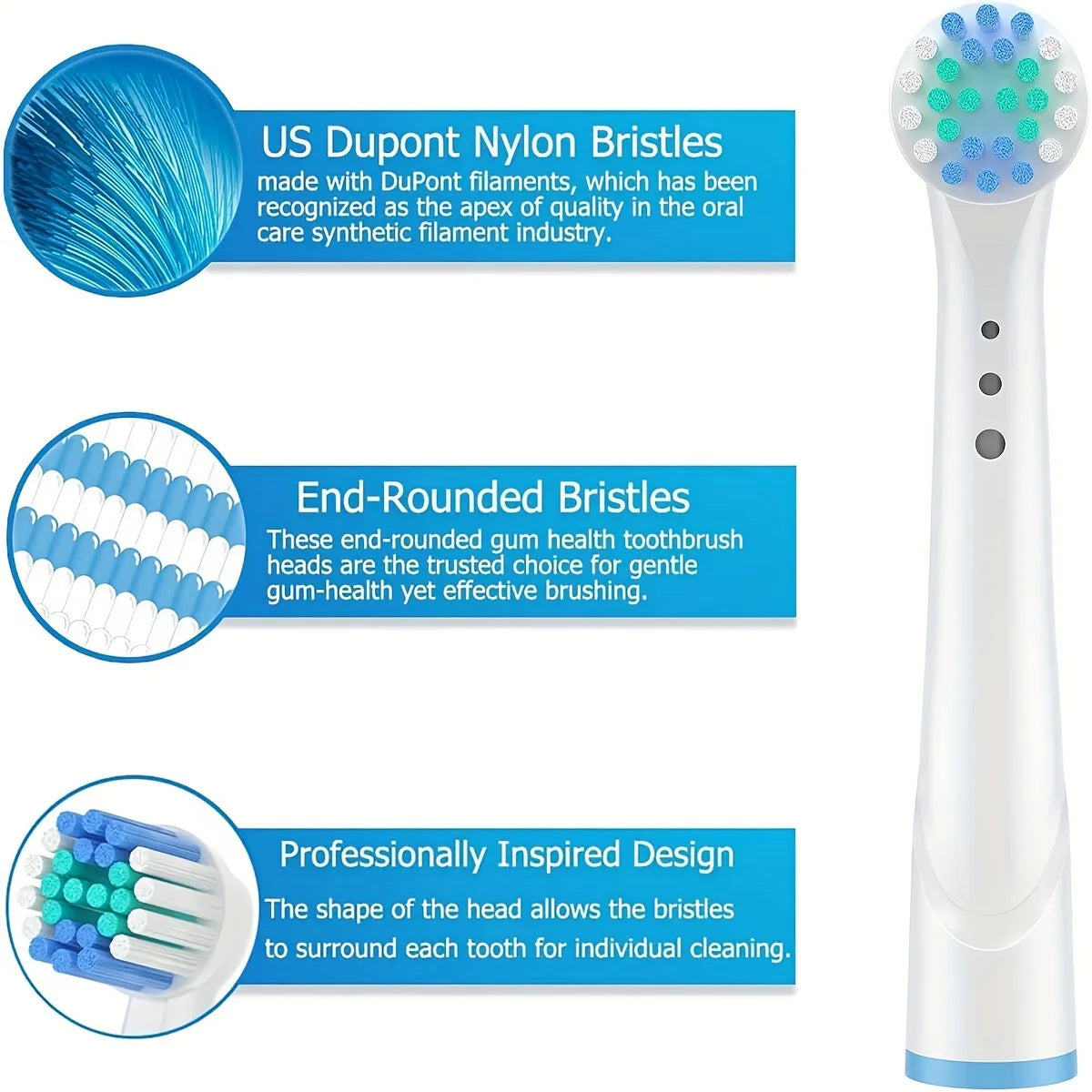 Hemasa 4/12/16Pcs Replacement Toothbrush Heads Compatible with   Electric Toothbrush Heads Brush Heads