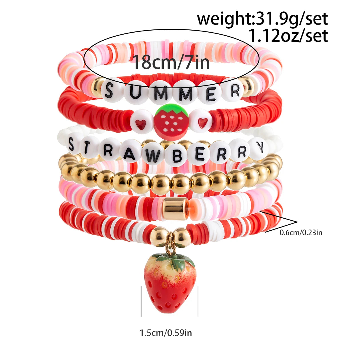Hemasa  Korean Sweet Strawberry Star Pendant Bracelets for Women