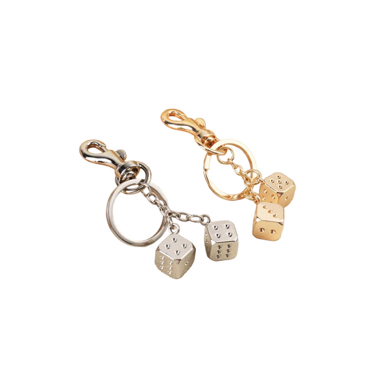 Tejesa  Stainless Steel Dice Car Keychain Making Kit Cute Bag Keychain Pendant Metal Key Ring Accessories DIY Jewelry Gift