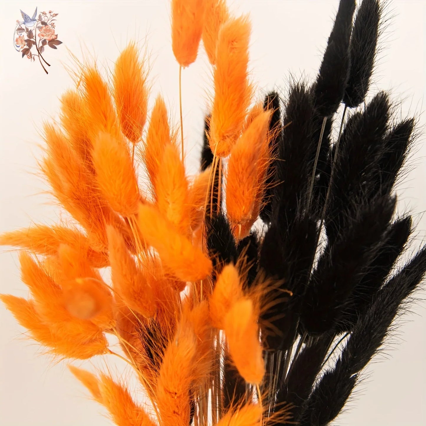 60Pcs Orange Black Bunny Rabbit Tails Grass Bouquet Natural Dried Pampas Flowers Wedding Home Table Decor Christmas Decoration