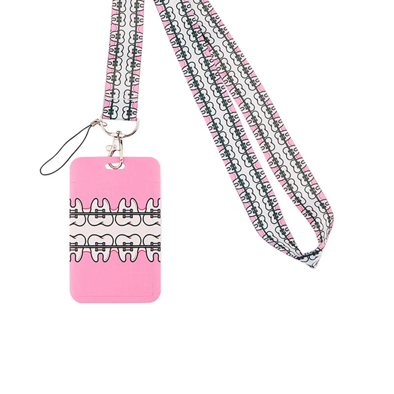 Dentist Doctor Nurse Cartoon Credential Neck Strap Lanyards Keychain ID Card Pass Hang Rope Lariat Key Chain Ring Badge Holder