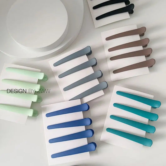 4Pcs/Set Candy Color Professional Hairdressing Salon Hairpins Plastic Duckbill Hair Clips DIY Alligator Hair Care Styling Tools
