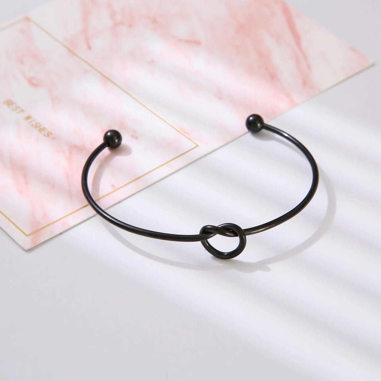 Hemasa 10 piece/lot Heart Knot Bangle Stainless Steel Open Cuff Wrist Bangles