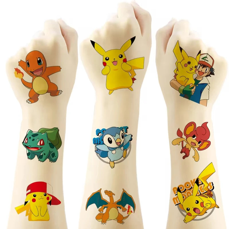 Pokemon Pikachu Birthday Party Favors Gifts Slap Bracelets Stamps Tattoos Stickers Kids Goodie Bag Fillers Party Supplies Decora
