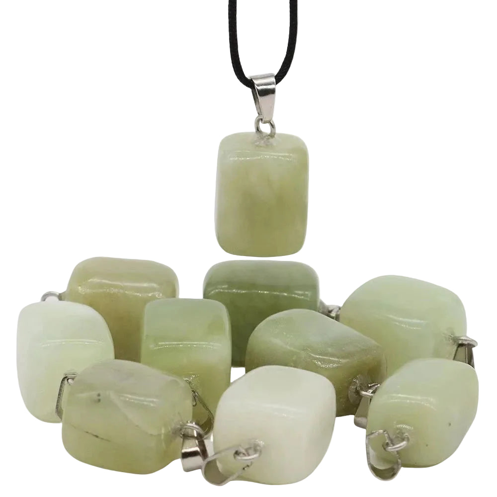 Natural Healing Irregular Tumble Stone Necklace Reiki Mineral Rose Quartz Tiger Eye Pendants for Women Men Jewelry Making Gifts