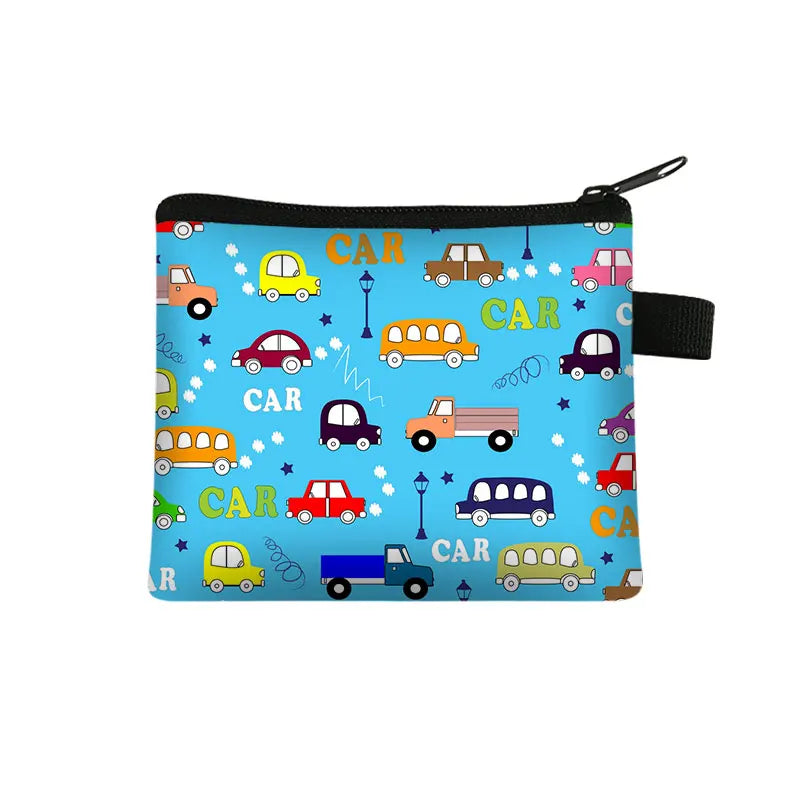 Tejesa Cartoon Coin Purse Keychain Zipper Pouch Kids Wallet Coin Bag Cute Excavator Purses and Handbags Small bag