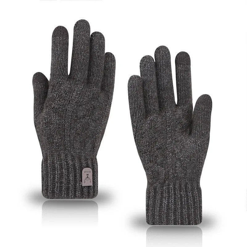 Hemasa  men's warm gloves/ winter  fleece gloves cold warm wool knitted gloves