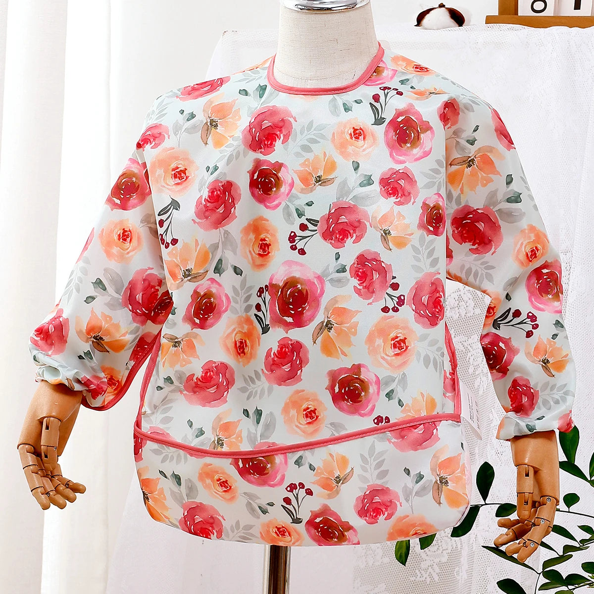 Tejesa Waterproof Baby Long Sleeve Feeding Bib Fashion Full Body Cover