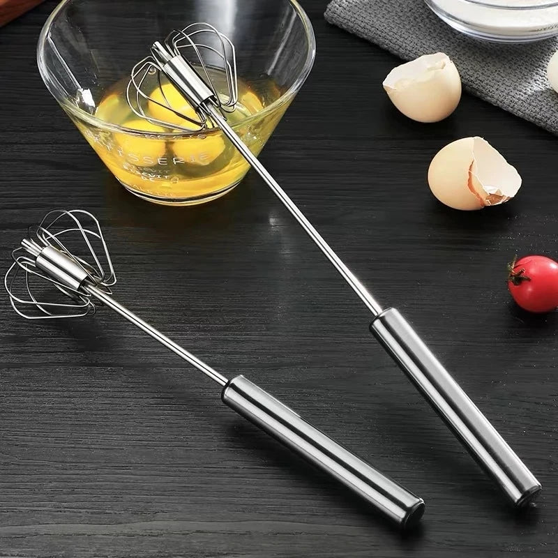 Hemasa Stainless Steel Egg Whisk Manual Hand Mixer Self Turning Egg Stirrer Kitchen Accessories Egg Tools