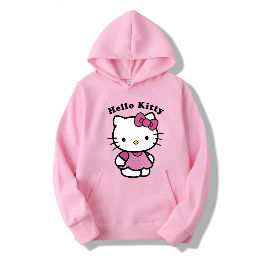 Hemasa Beautiful Hello Kitty Printed Hoodies Women Warm Comfortable Casual Hoodie