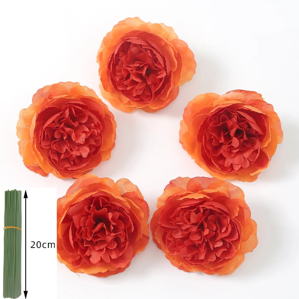 5/10Pcs Rose Artificial Flowers Bouquet Silk Fake Flower for Home Decor Garden Wedding Bride Decoration Outdoor Vase Ornament