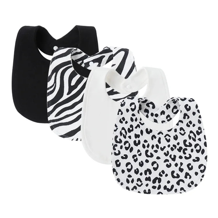 Tejesa 4Pcs Baby Bibs Burp Clothes / Newborn Saliva Towels for Girls Boys Cotton Kids Apron Infant Accessories Toddler Bibs Set