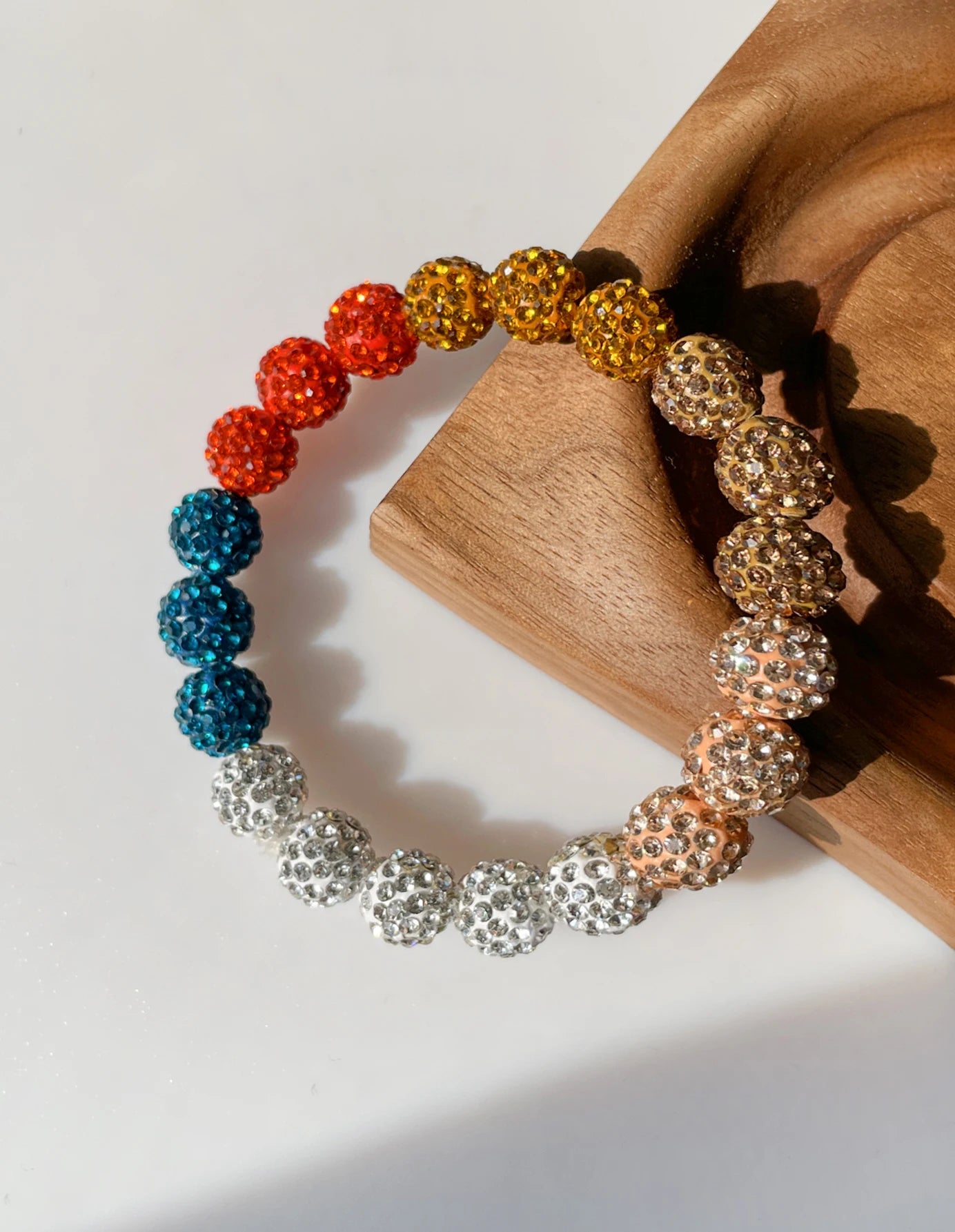 Hemasa   Rainbow  Zircon Polychrome Color Beaded Bracelet for Woman Party