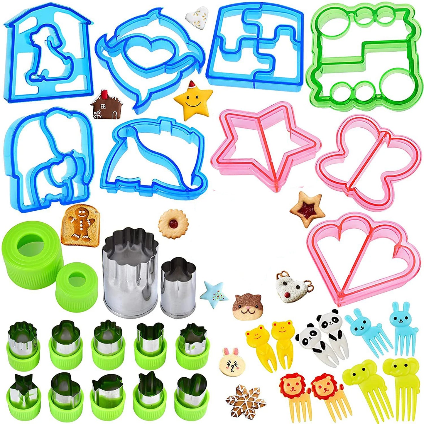 Sandwich Cutters Set for Children Food Cookie Bread Mold Maker Fruit and Vegetable Shapes Cutting Mould Baking Tools for Kids