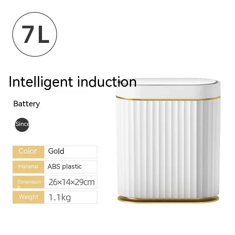 Hemasa 7L Trash Bin Can Narrow Smart Sensor Kitchen Food Waste Recycle Toilet Wastebasket Garbage Storage Bucket/ Bathroom