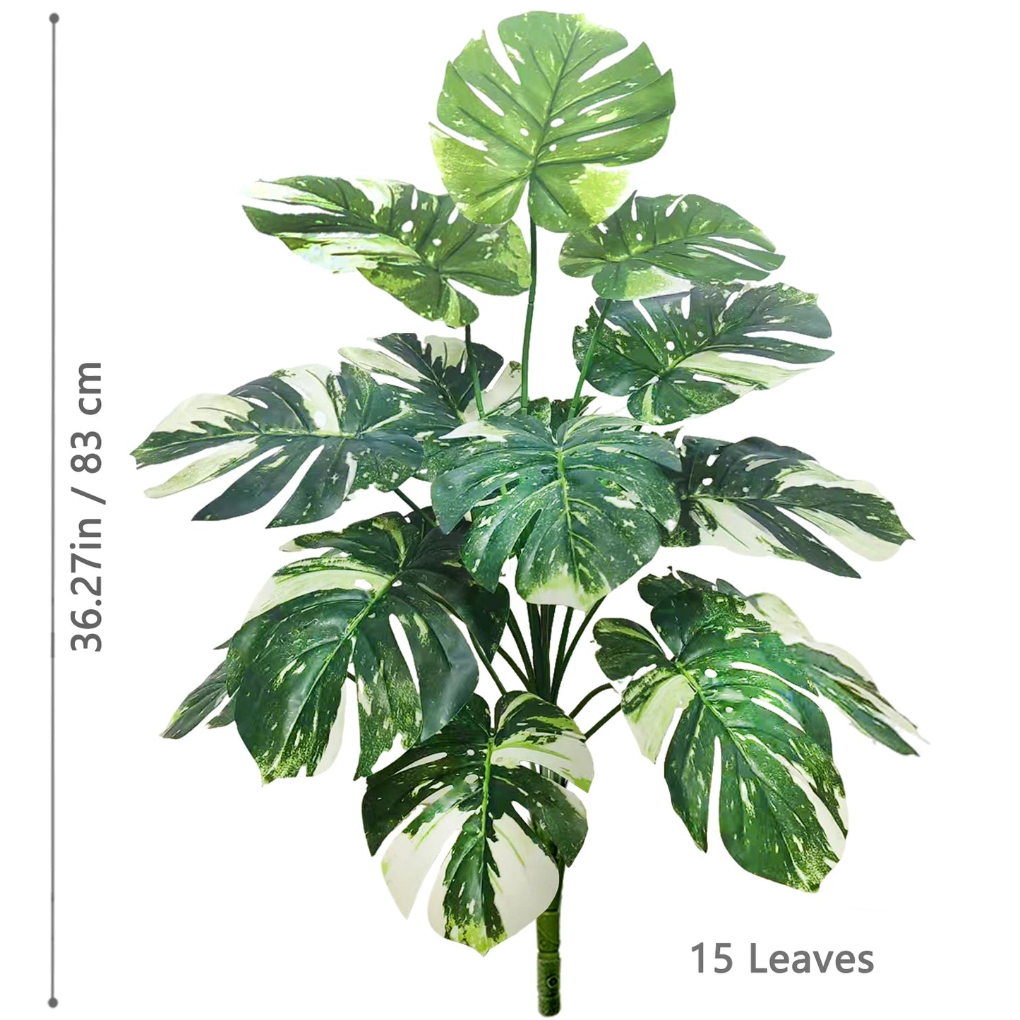 Tejesa 60-103cm Artificial Monstera deliciosa Pothos Alocasia Leaf Fake Plant Ornamental Festive Home Office Decoration