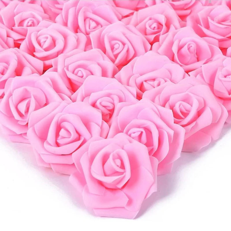 Tejesa 30/50Pcs Artificial Bridal Bouquet Foam Rose Flower Head Fake PE for Home Room Dceoration Party Wreath Accessories Wedding Decor