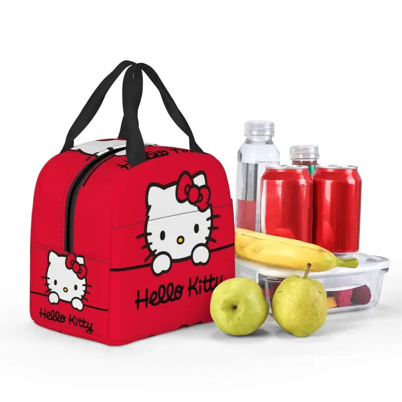 Hemasa  Hello Kitty Cat Lunch Bag Leakproof Cooler Thermal Insulated Bento Box For Women Kids Picnic Travel Food Tote Bags