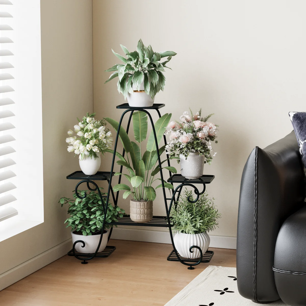 Plant Stand Metal Plant Rack Multiple-layer Shelf For Indoor And Outdoor Plants Flower Living Room Garden Furniture For Display