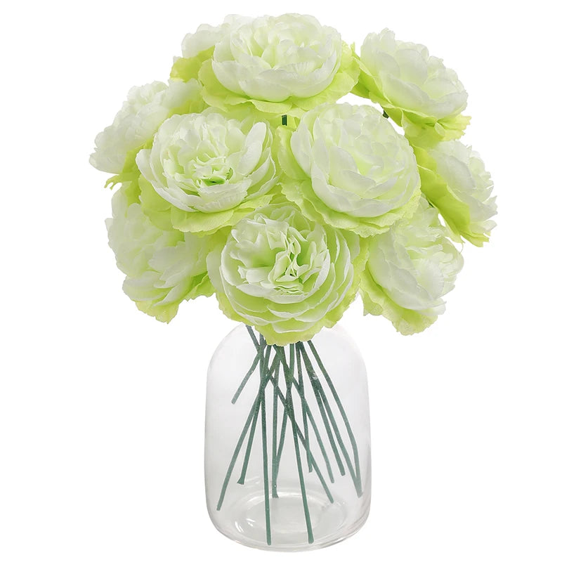 6Pcs Artificial Peony Flowers Bouquet 20CM Fake Flower for Home Decor Garden Wedding Decoration Outdoor Vase Flower Arrangement