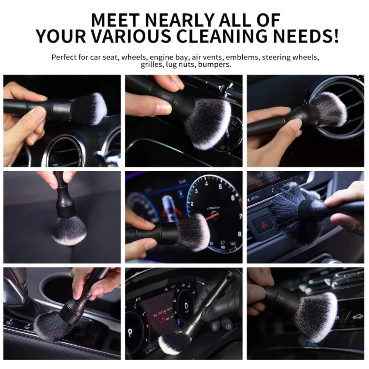 Tejesa Car Detailing Brush Acid and Alkali Resistant Automotive Detail Brush for Cleaning Interior & Exterior Dashboard Rims Wheel Lug