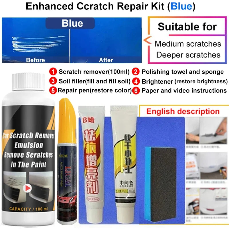 Hemasa Car Scratch Remover Paint Care Tools Auto Swirl Remover Scratches Repair Polishing Auto Body Grinding Compound Anti Scratch Wax