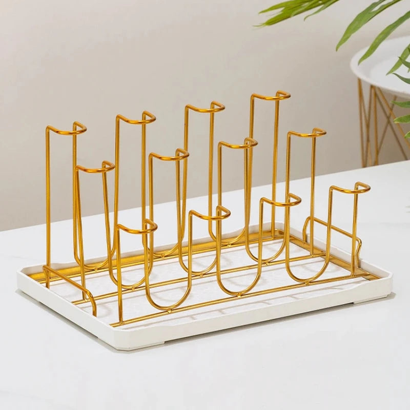 Stainless Steel Cup Tray, Inverted Hanging Rack, 8 Cup and 12 Cup Drain Rack, Home and Office Use, Durable Organizer