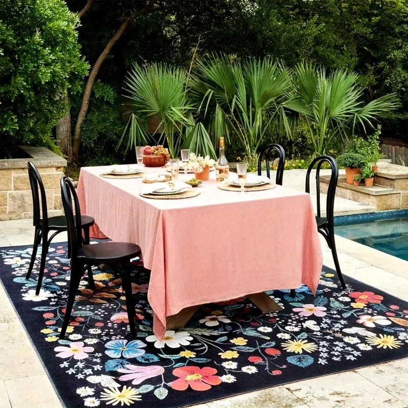 Hemasa Living Room Carpet / Bedroom Bedside Floor Mat /Machine Washable Easy Folding Carpet/ Floral Style  Rug