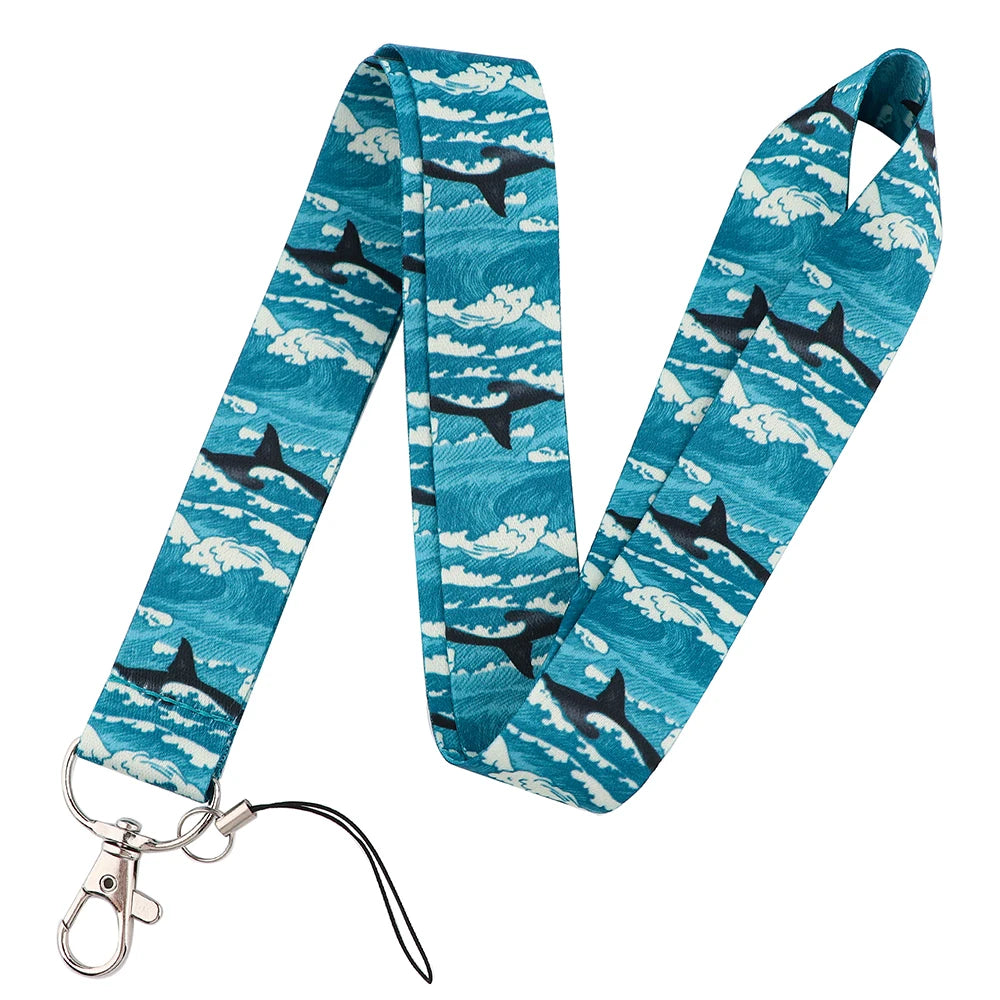 Tejesa Shark Whale Lanyards for Key Neck Strap ID Card Badge Gym Key Chain Keys Holder Keychain
