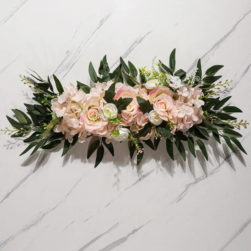 New wedding simulation flower door lintel flower mirror front bedroom wall decoration wedding hanging flower road flower table f