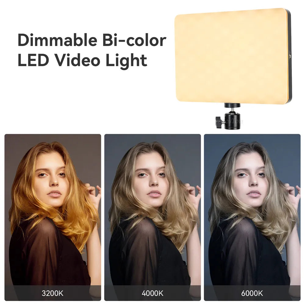 Tejesa 8/12 Inch LED Photography Video Panel Light Photo Studio Lighting Kit For Shoot Live Streaming Youbube With Tripod Stand